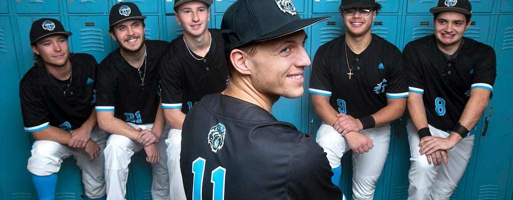 baseball team smiling