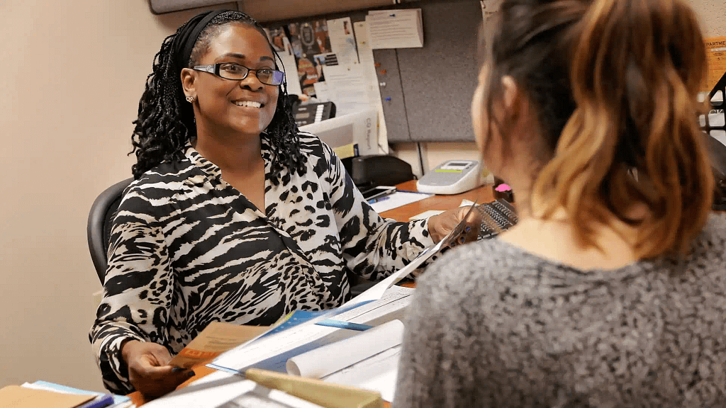 Picture Of sherea with a student