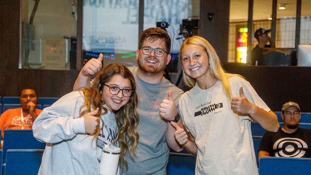 Homeschool students in chapel