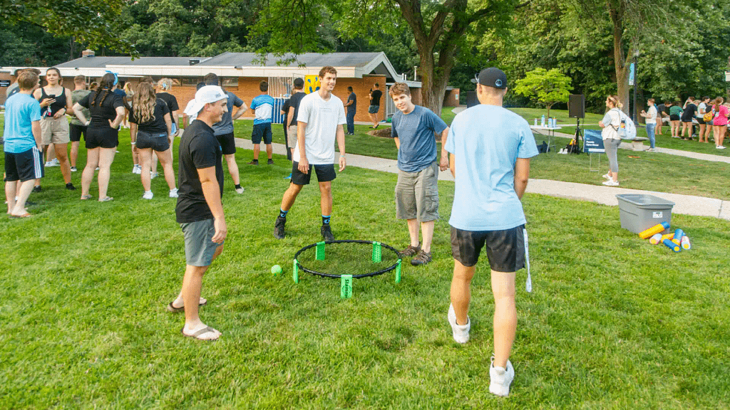 Students Playing Spikeball