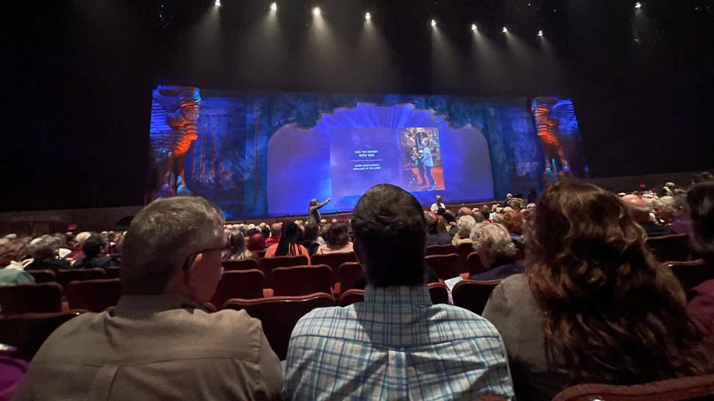 Sitting in a theater