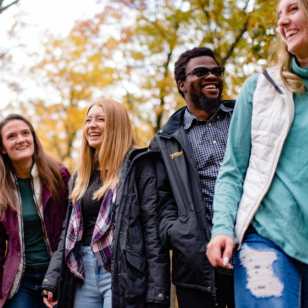 Grace-students-outside Grace students outside in Fall