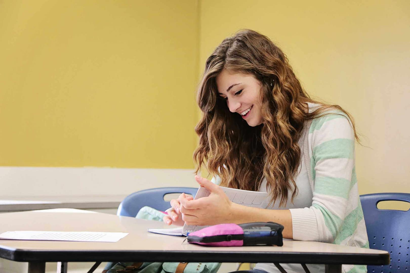 Girl doing schoolwork