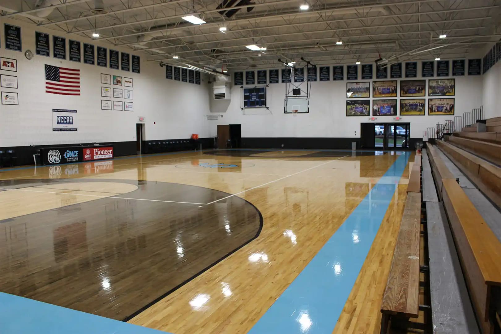 Aldrich-Athletic-Center Interior view of the gym in Aldrich Athletic Center at Grace Christian University