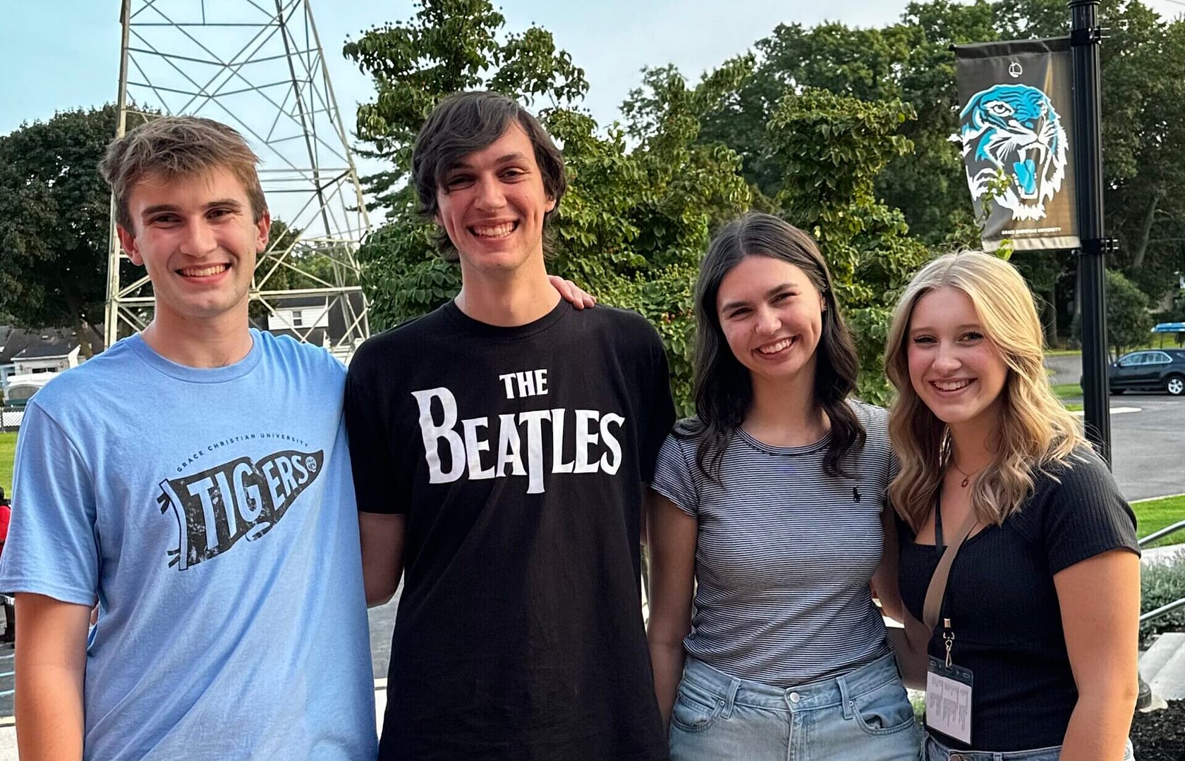 Students-on-Campus A group of Grace students outside on campus