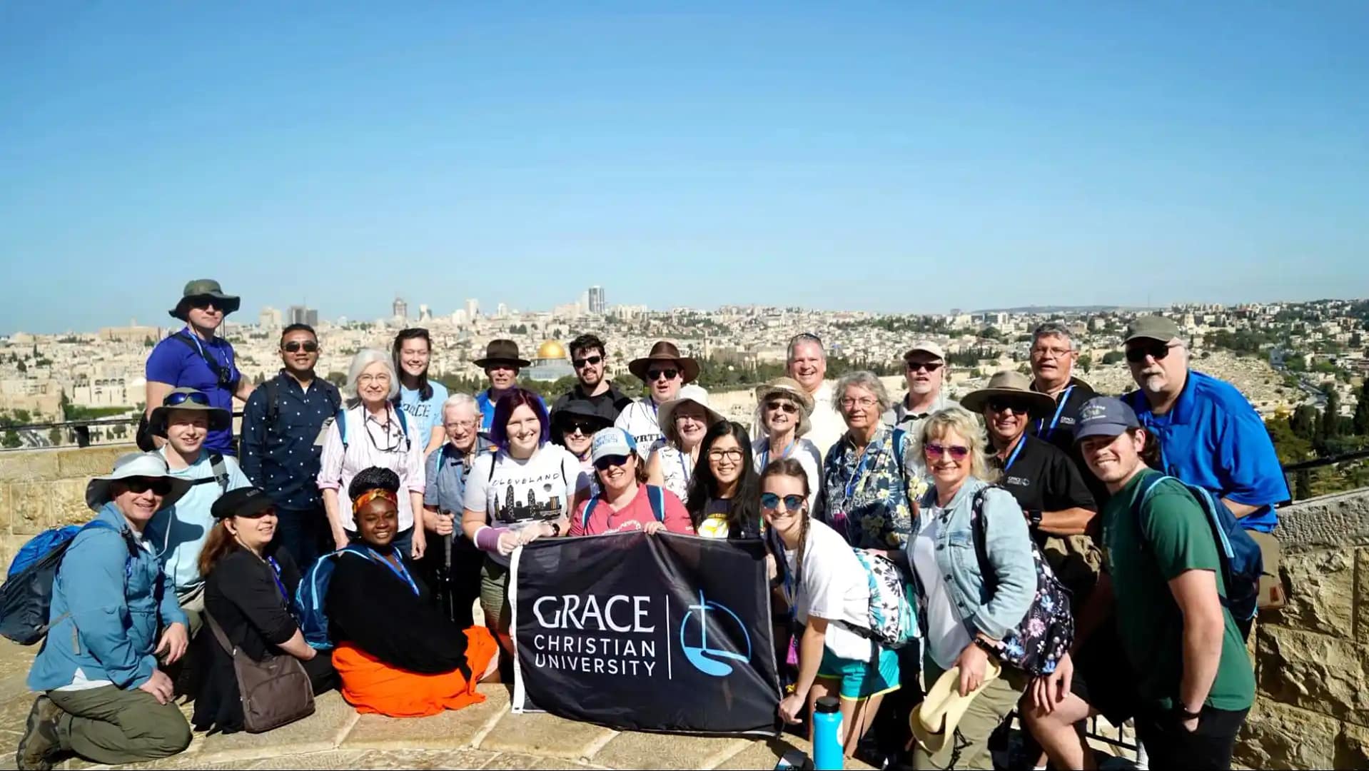 Study-Abroad-Israel2 A group of Grace students in Jerusalem, Israel.