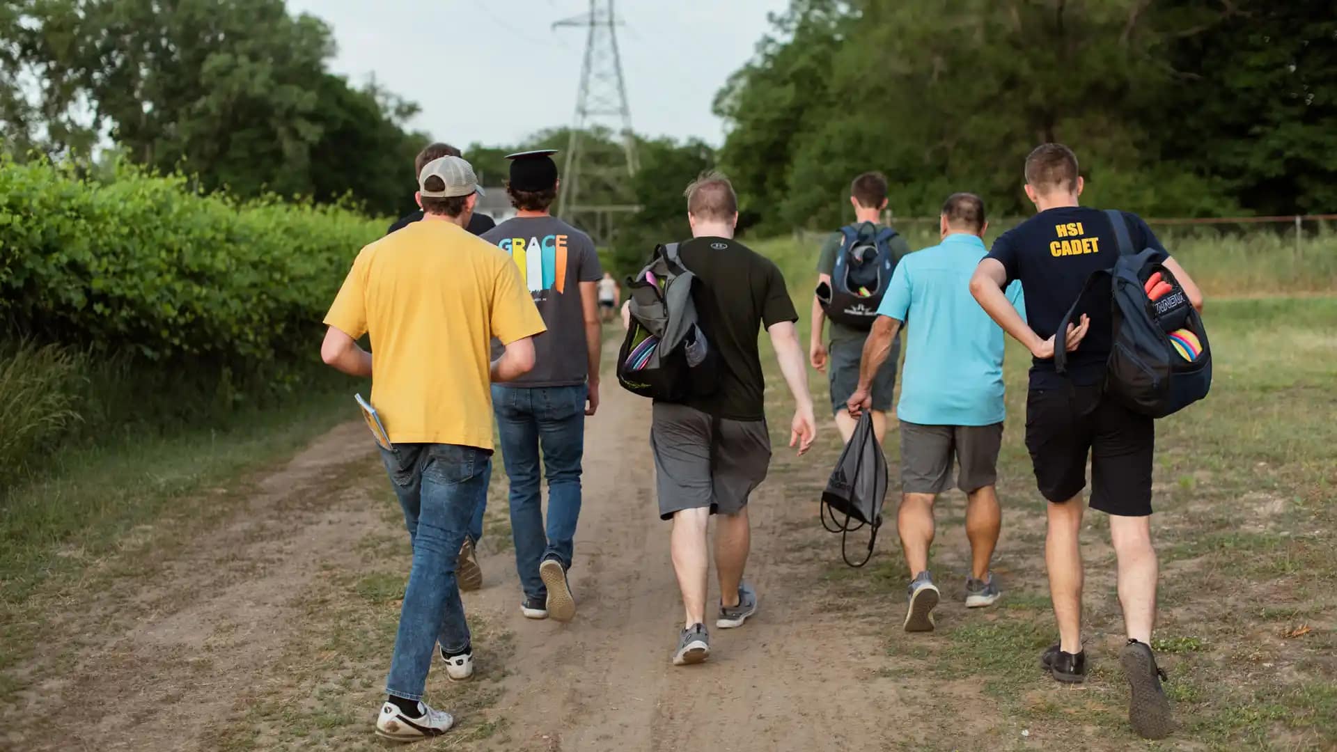 Disc-Golf-Course A group of students walking around the Grace Christian University campus playing on the Disc Golf Course.