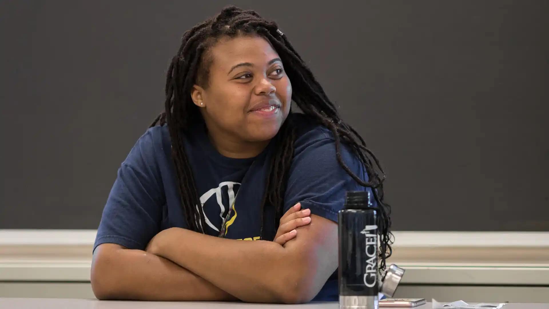 Michigan-Transfer-Agreement Grace Student in a classroom