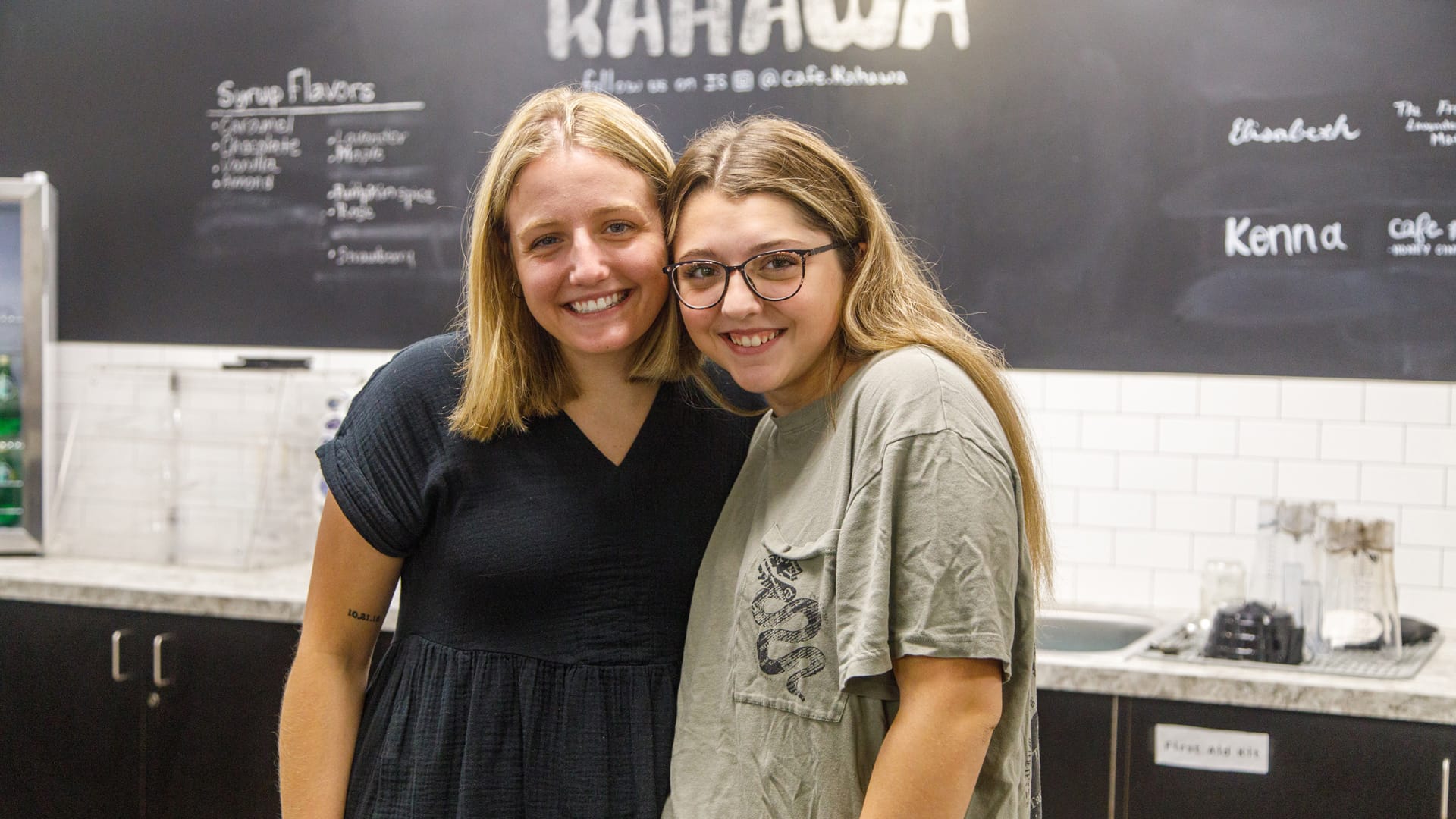 On-Campus-Students-Leadership-Opportunities 2 Grace Students working in the Kahawa Cafe on campus at Grace Christian University.