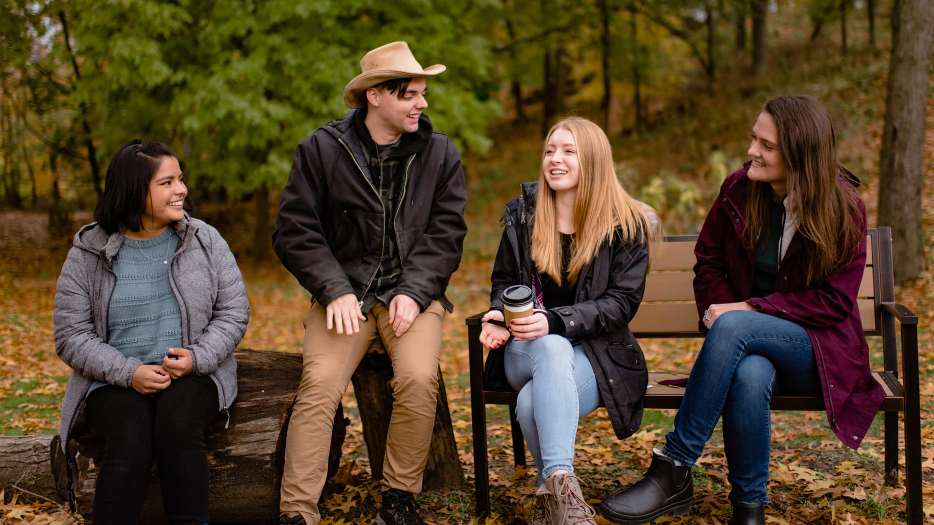 Student-Involvement A group of Grace student sitting outside on a beautiful fall day.
