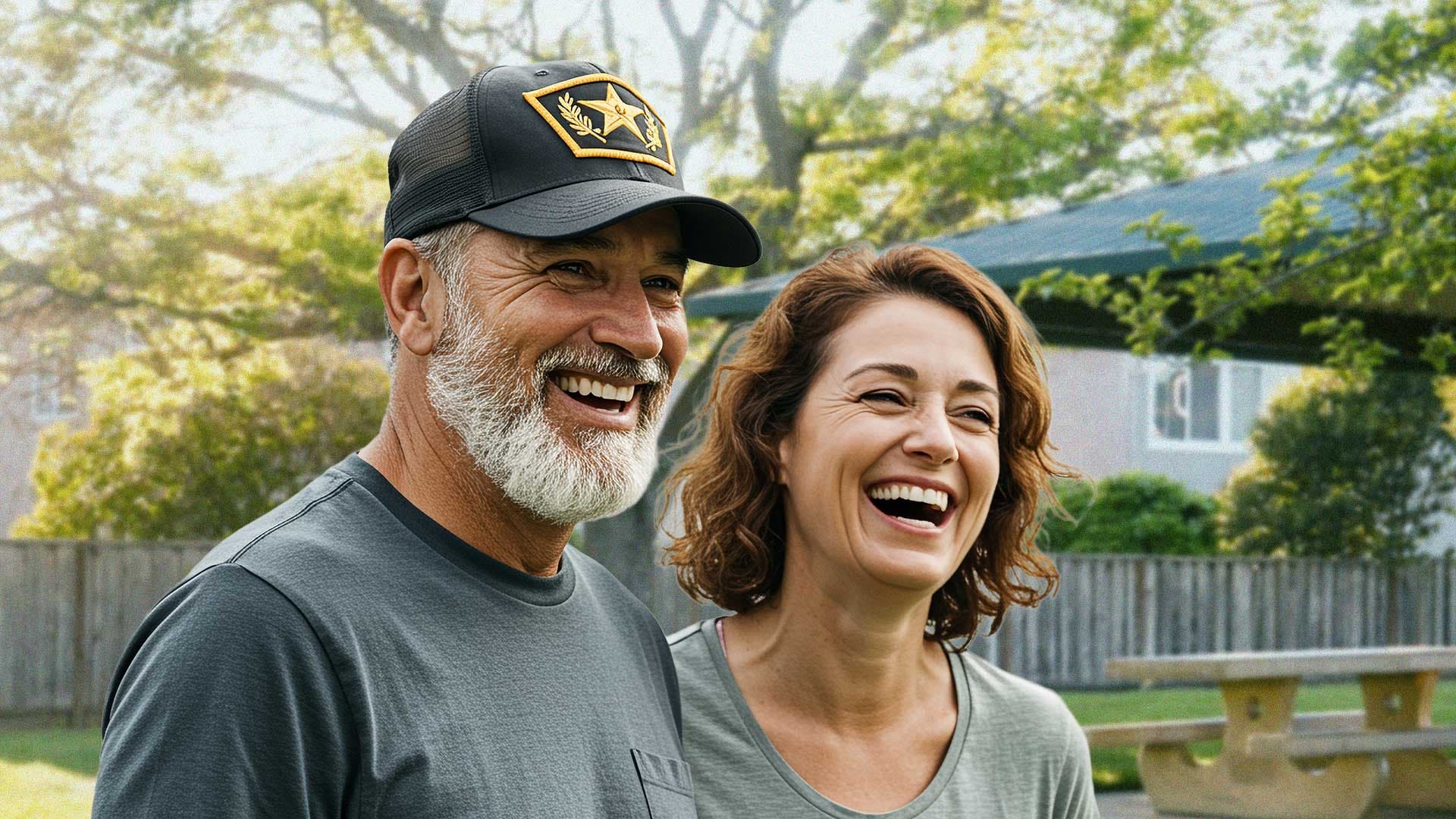 Military-Veteran-image A military veteran with his wife in a park outdoors