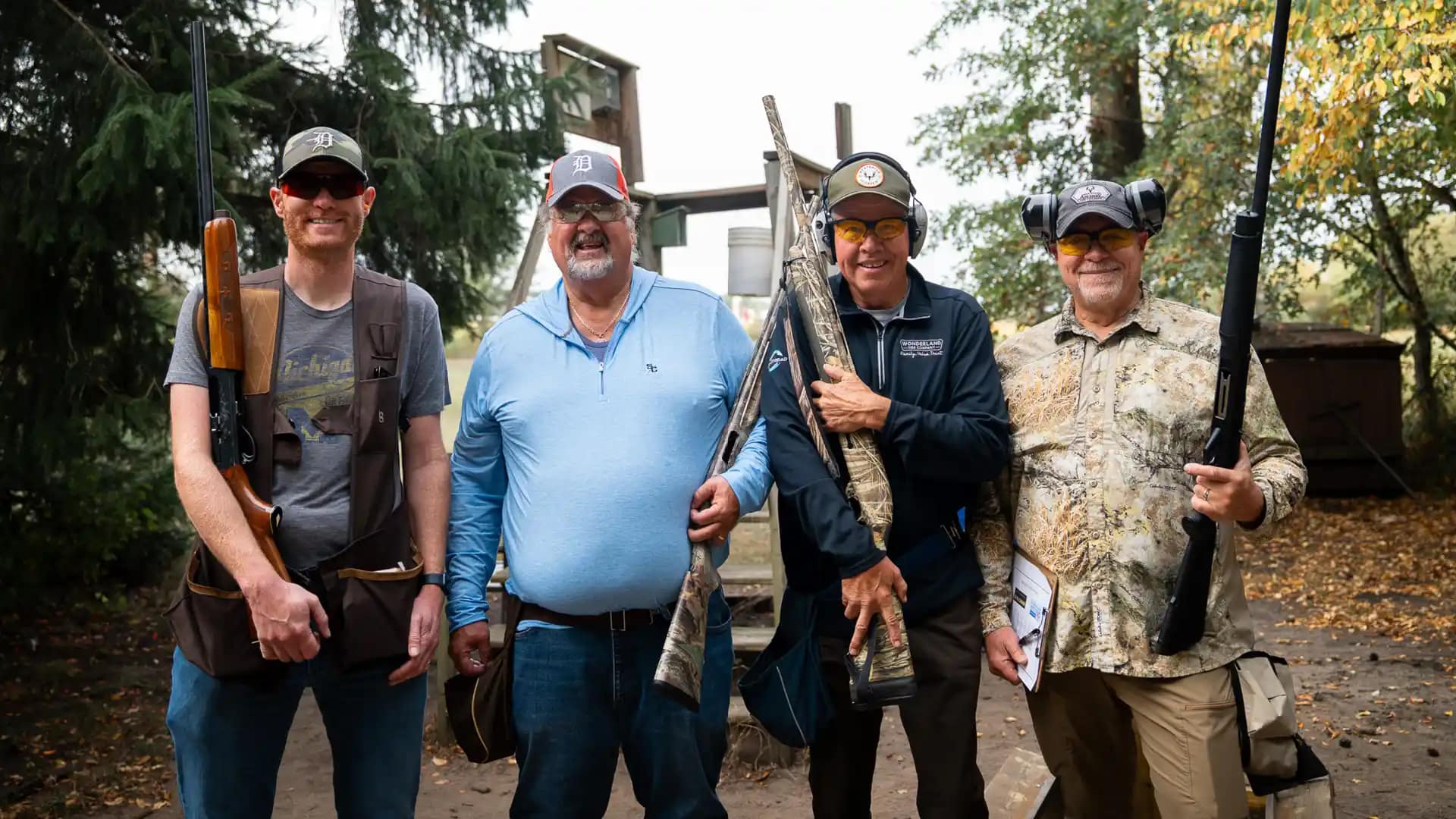 Clay-Shoot A group at the Sporting Clay Shoot event