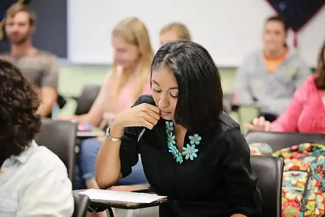female-student-in-class-reading Female student in class reading