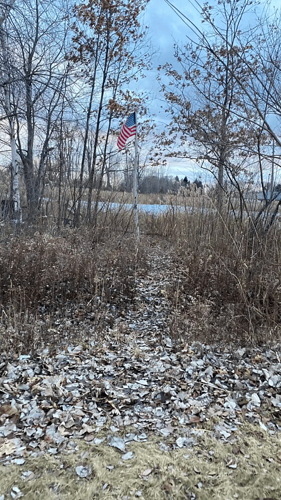 Path that leads to the homeless encampment in Jessica's community.