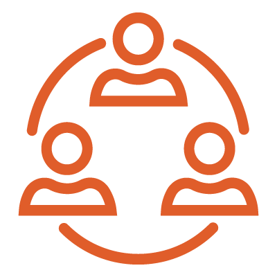 3 people in a circle