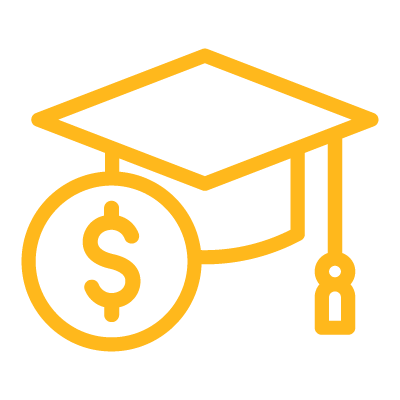 Graduation Cap with a coin next to it