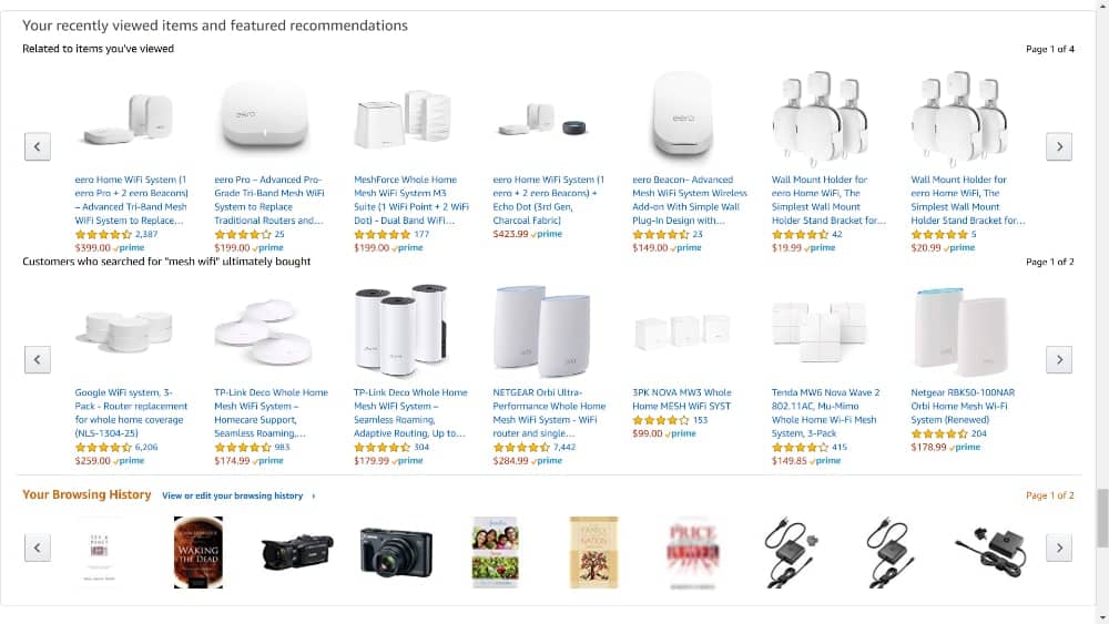 Horizontal scrolling works well when you want to entice your user with related content, like Amazon does with its related items.