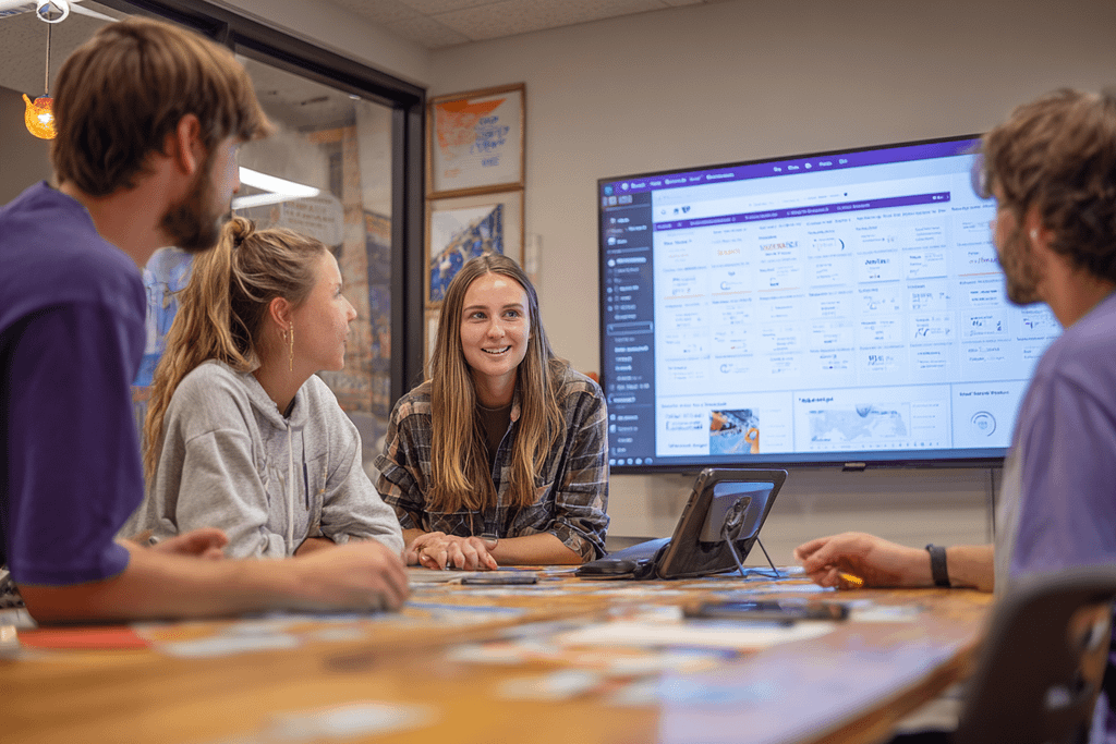 Midjourney image illustrating how higher ed marketers can build AI-driven student journeys.