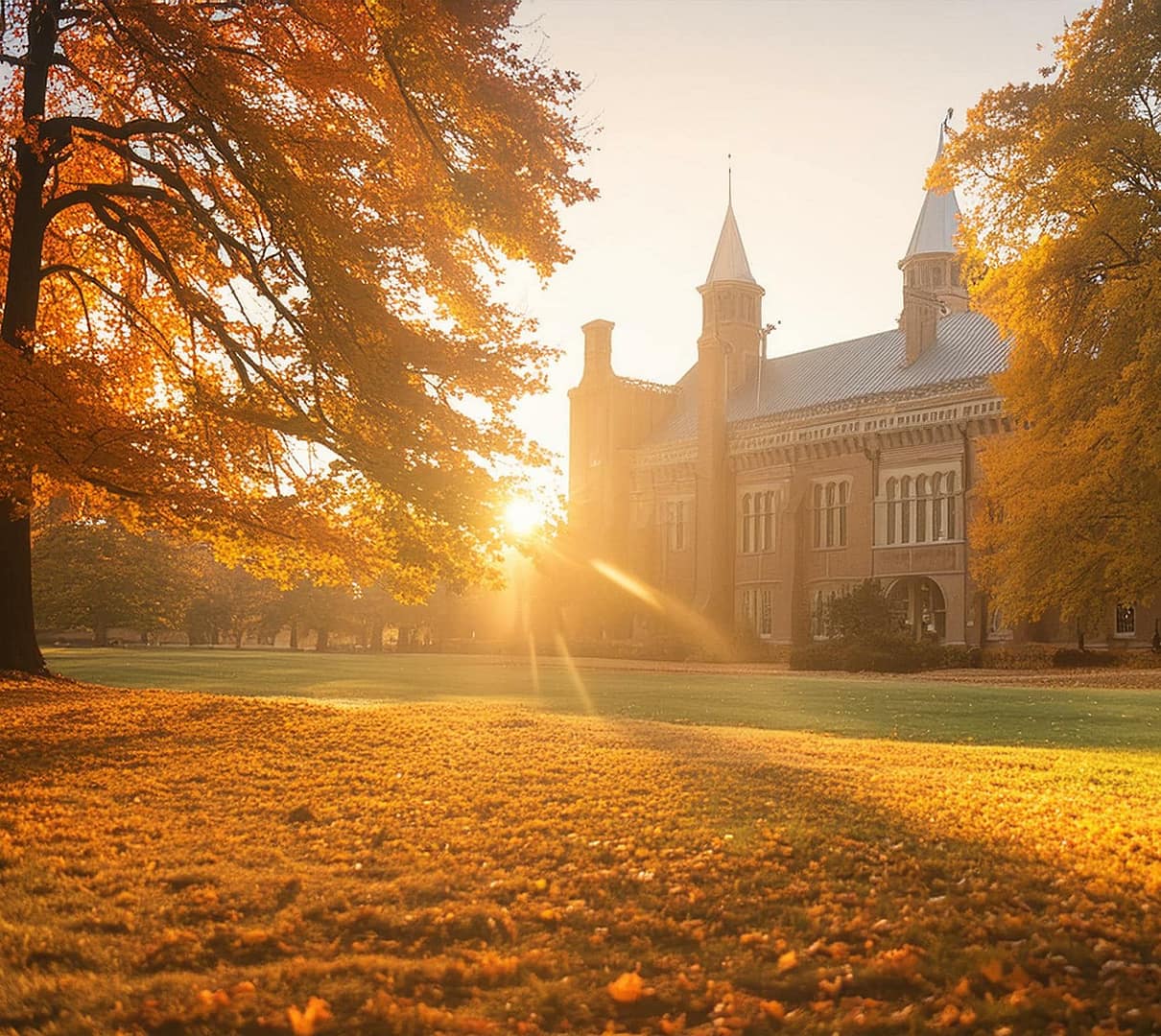 college campus in the Fall